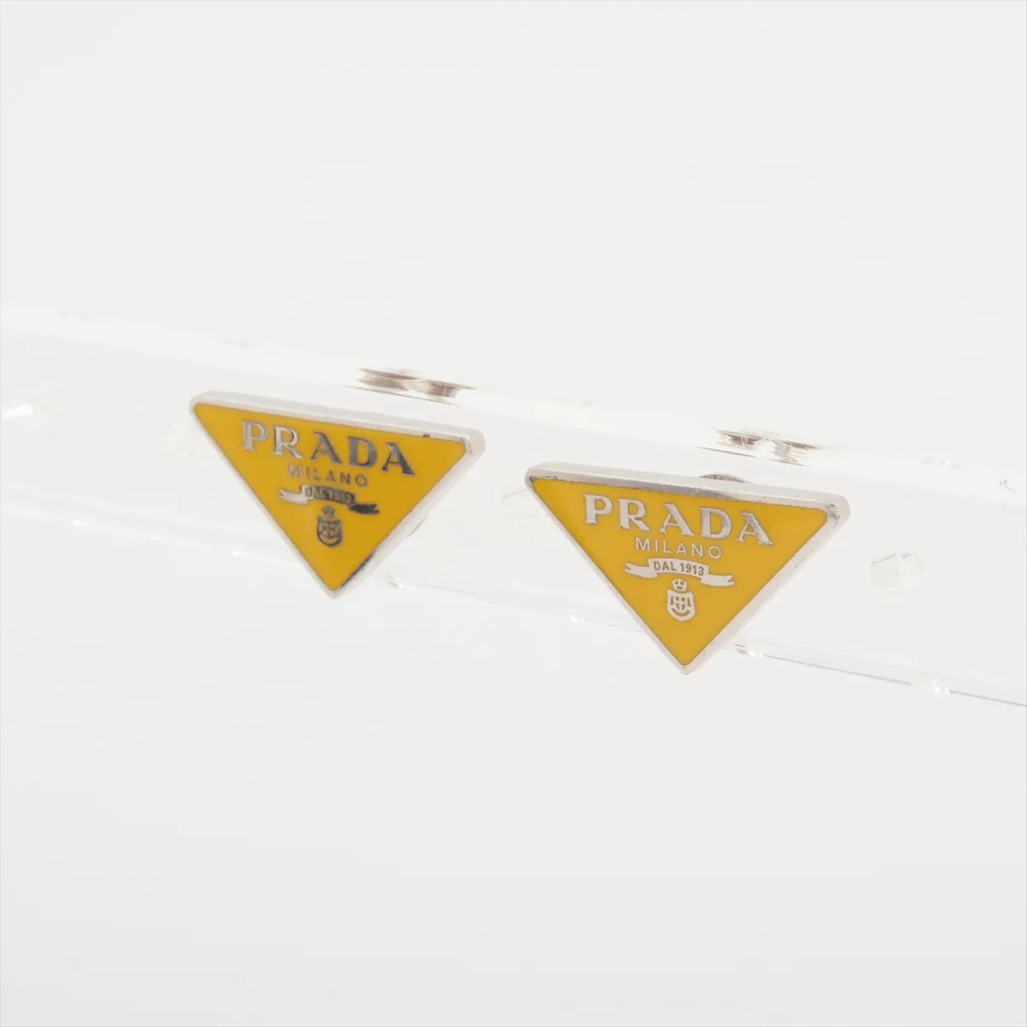 PRADA Prada Triangle Logo Earrings 925 5.1g Ring