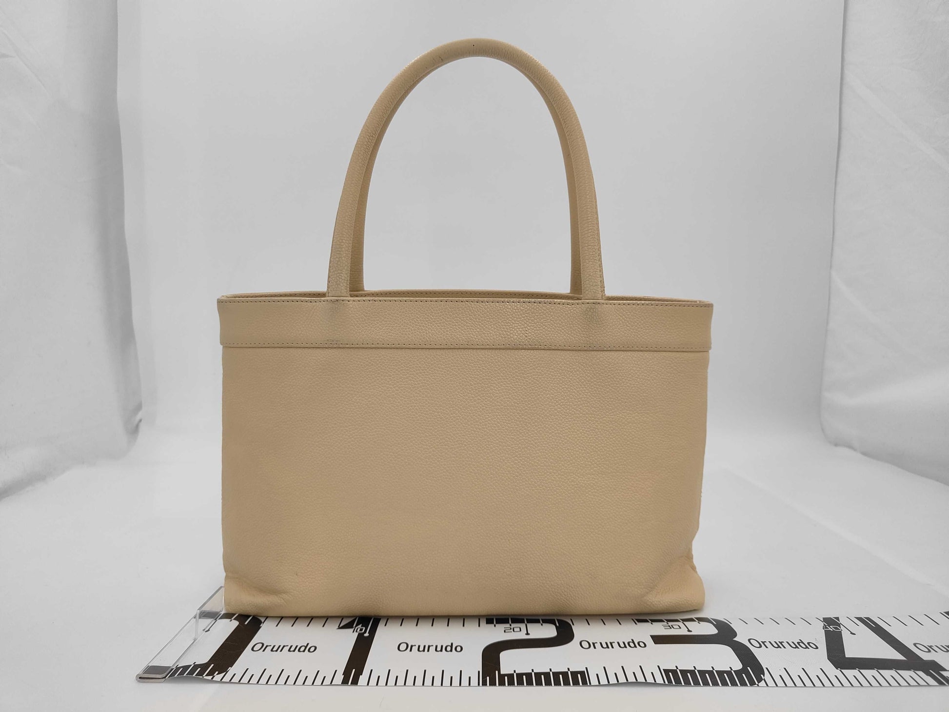 CHANEL CHANEL Deca Coco Mark Caviar Skin Tote Bag