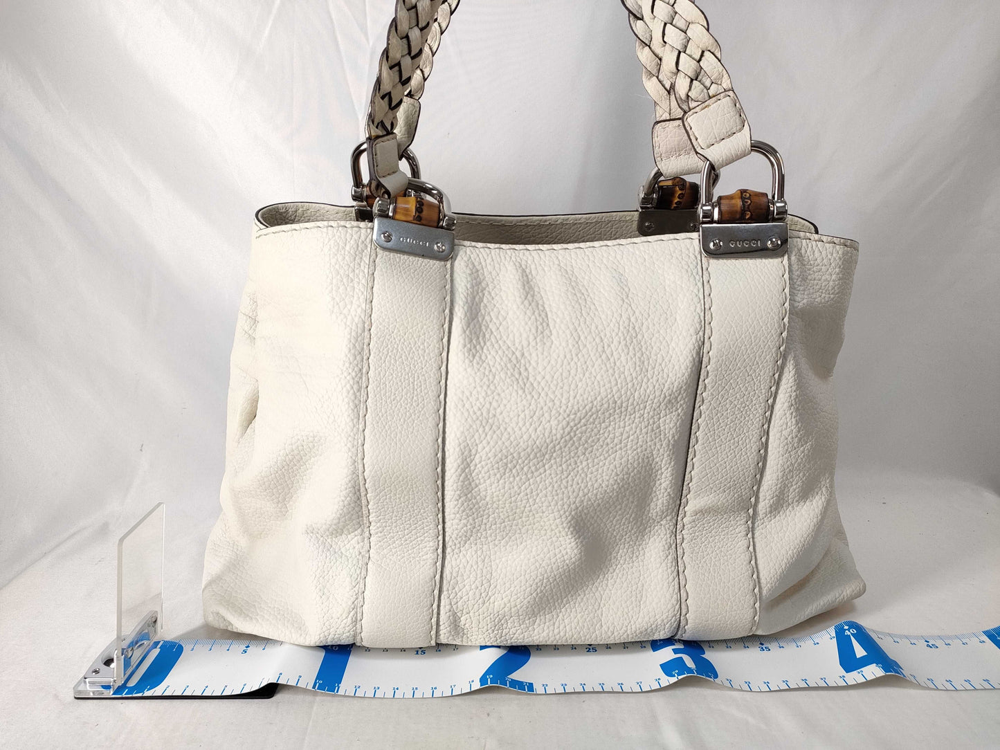 GUCCI GUCCI Bamboo Braided Leather Tote Bag