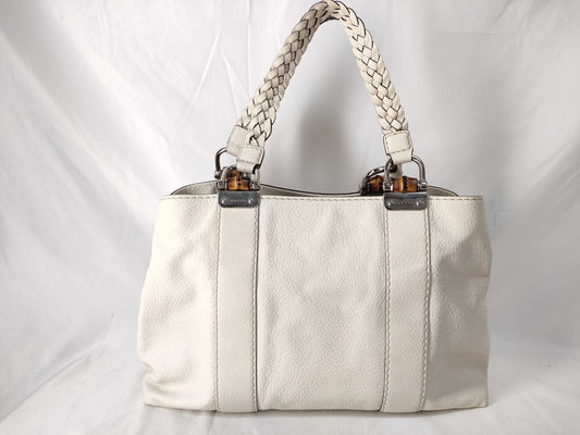 GUCCI GUCCI Bamboo Braided Leather Tote Bag