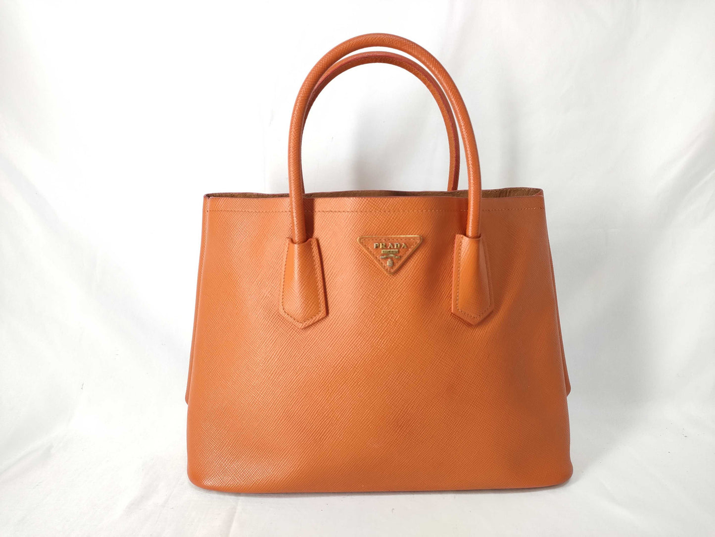 PRADA Prada Triangle Logo Plate Cuir 2-Way Saffiano Leather Handbag with White Tag 186