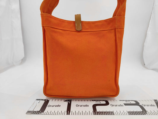 HERMES Marwari Canvas One-Shoulder Bag with O Stamp