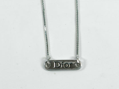 Dior Dior logo plate necklace