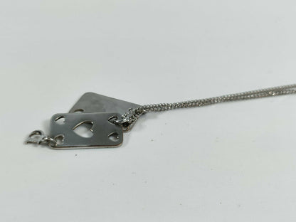 Dior D logo playing card plate necklace