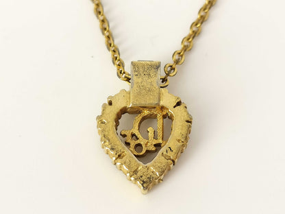 Dior CD Heart Rhinestone Necklace