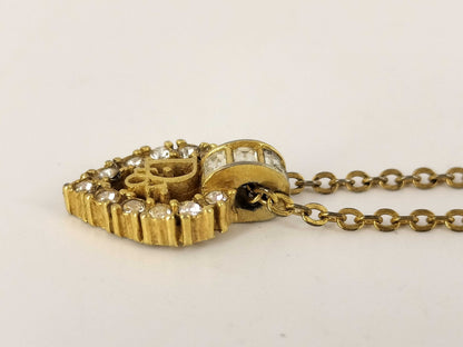 Dior CD Heart Rhinestone Necklace