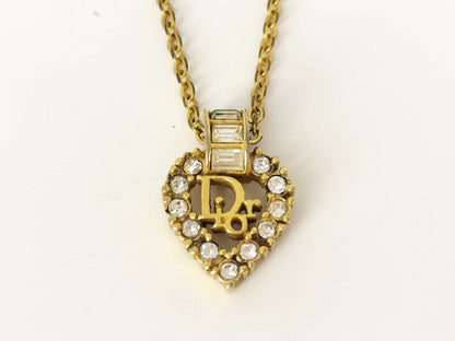 Dior CD Heart Rhinestone Necklace