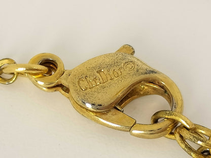 Dior CD Heart Rhinestone Necklace