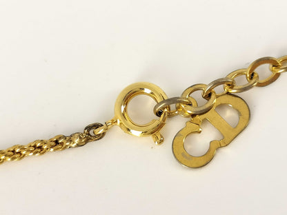 Dior Dior Logo Heart Rhinestone Necklace