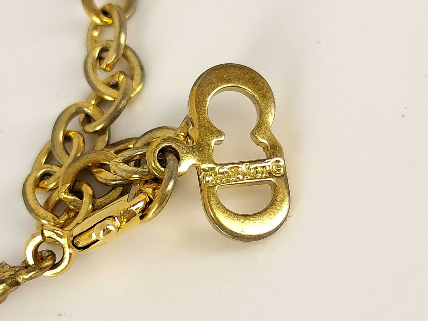 Dior Dior Logo Heart Rhinestone Necklace