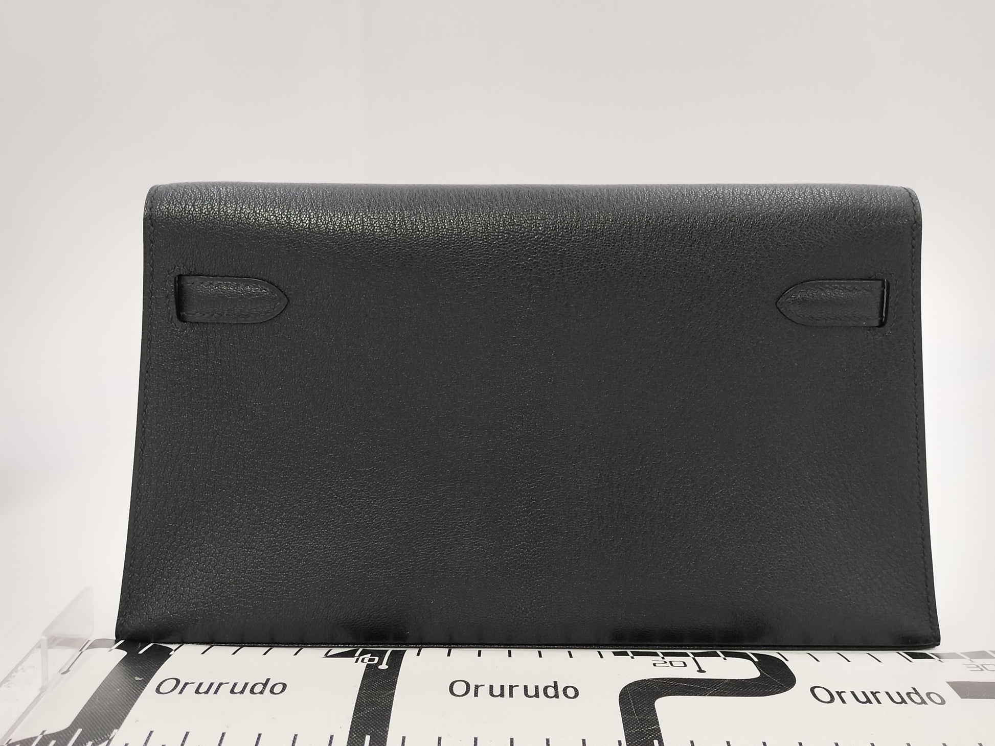 HERMES Kelly Elan 28 B Stamp Silver Shoulder Bag