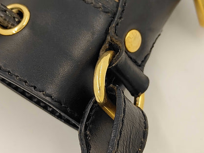 CELINE Macadam Drawstring Shoulder Bag, Black