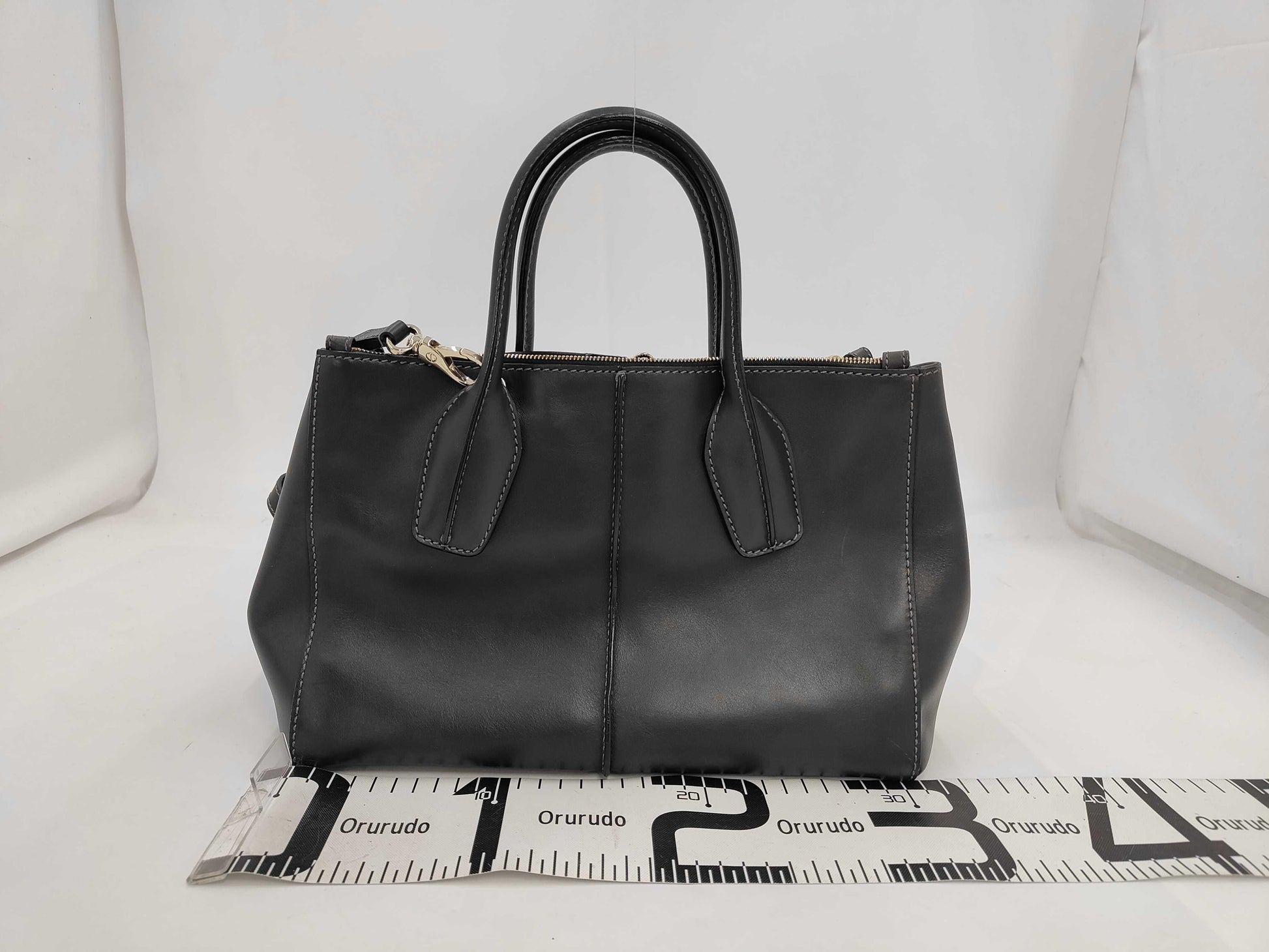 TODS Leather D-Styling D-Bag 2-Way Handbag Black