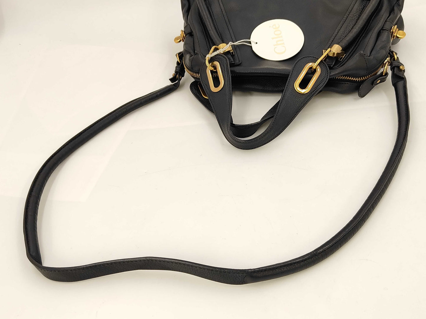 Chloe Leather Paraty 2-Way Handbag, Black
