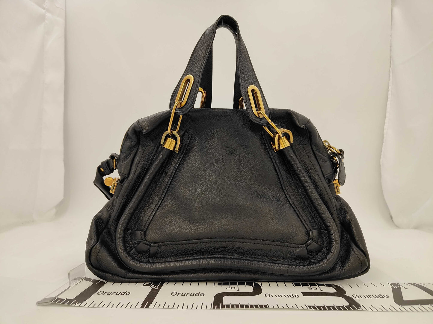 Chloe Leather Paraty 2-Way Handbag, Black