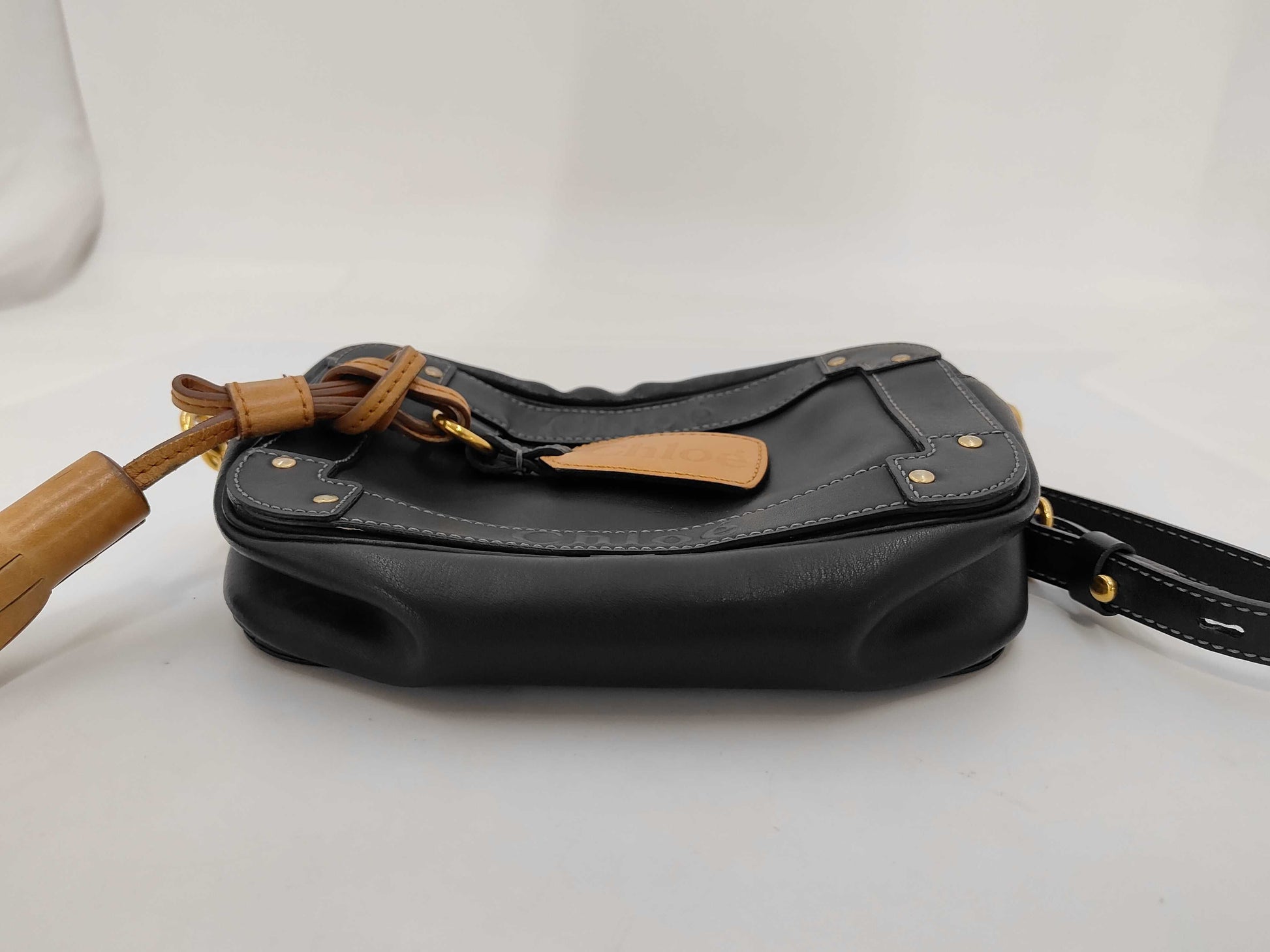 Chloe Eden Leather Shoulder Bag, Black