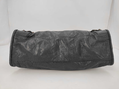 BALENCIAGA The City 115748 Leather Shoulder Bag with Black Strap and Mirror