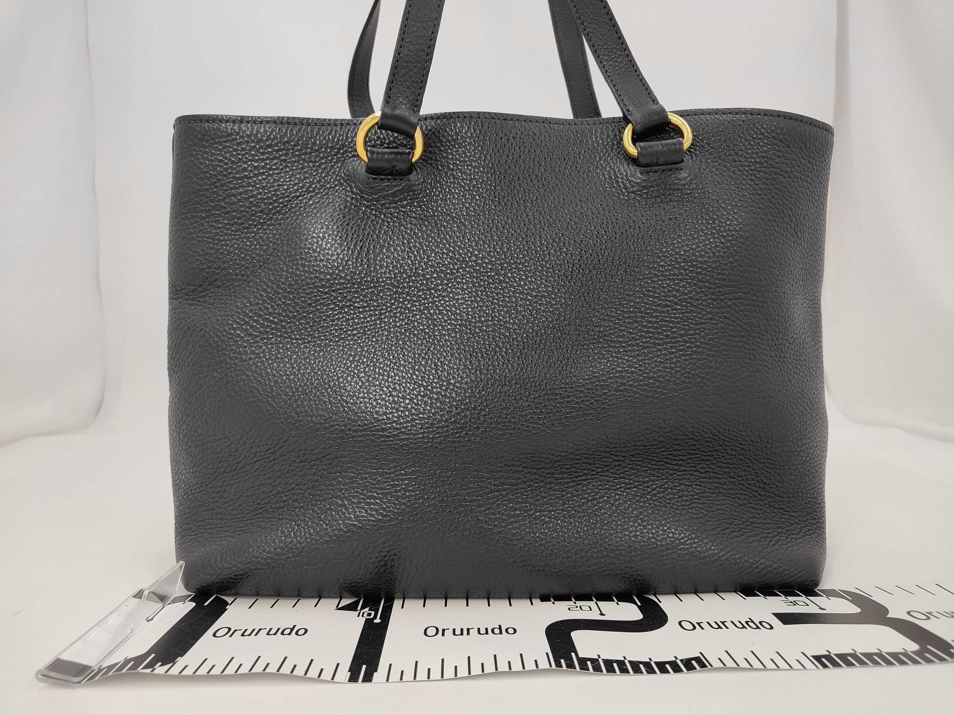 PRADA Prada logo embossed leather tote bag