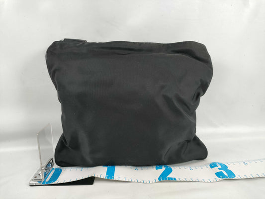 PRADA Nylon VA053M Nylon Shoulder Bag with Logo Belt, Black