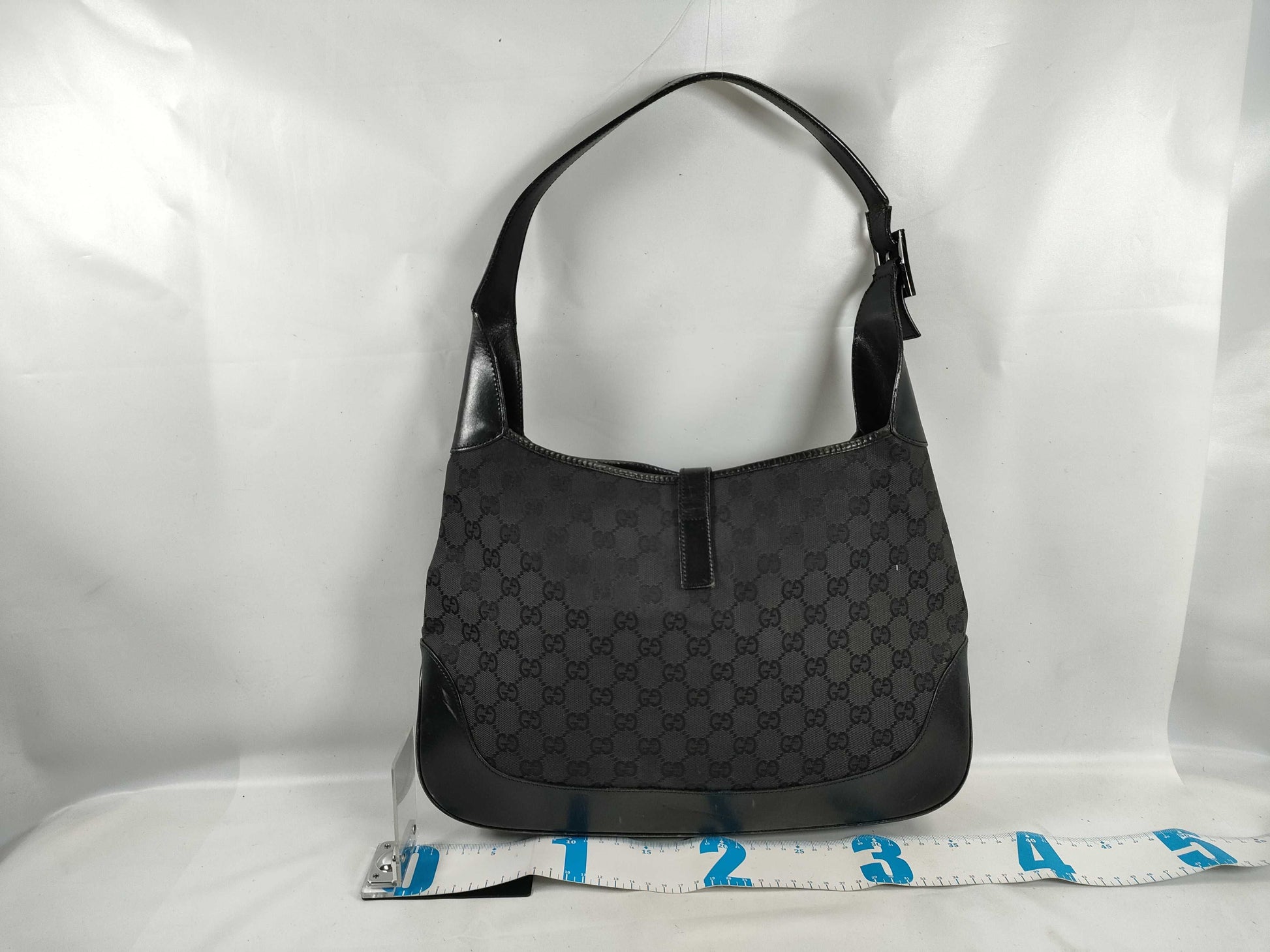 GUCCI GG Canvas Jackie GG Canvas Black Shoulder Bag