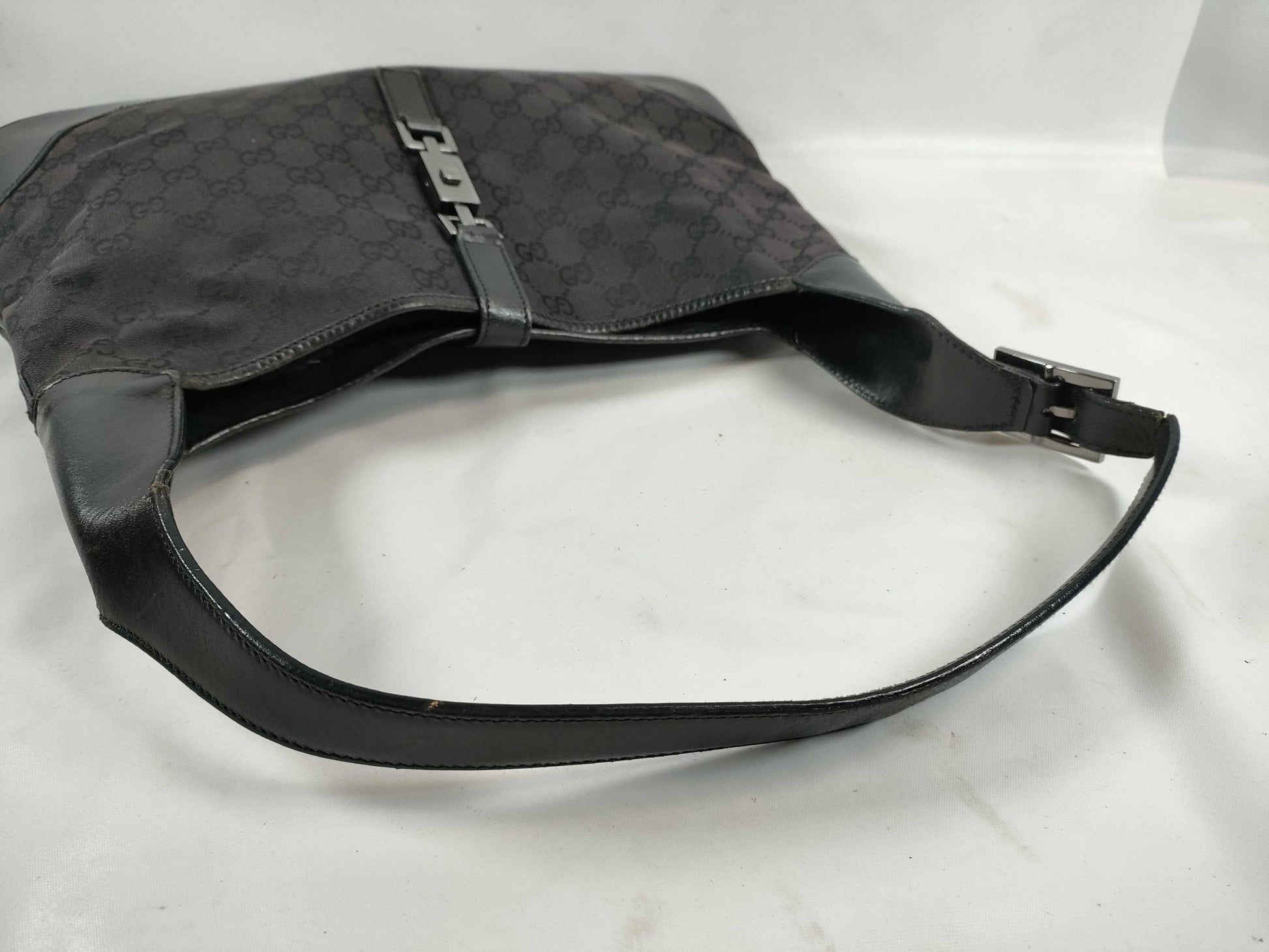 GUCCI GG Canvas Jackie GG Canvas Black Shoulder Bag