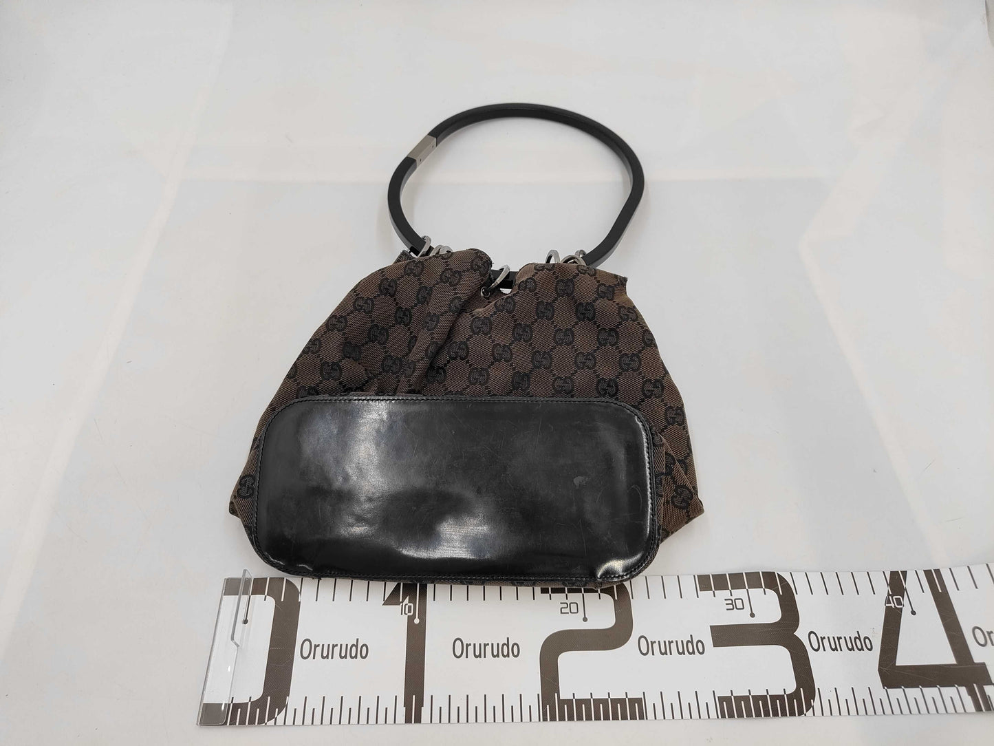 GUCCI GUCCI Gucci Ring Handle 001 3750 GG Canvas Handbag Drawstring Bag