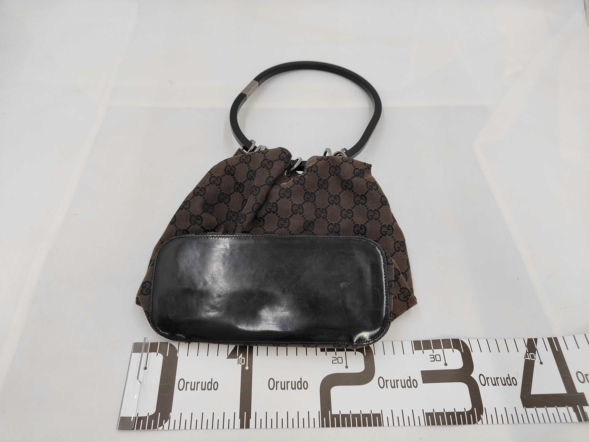 GUCCI GUCCI Gucci Ring Handle 001 3750 GG Canvas Handbag Drawstring Bag