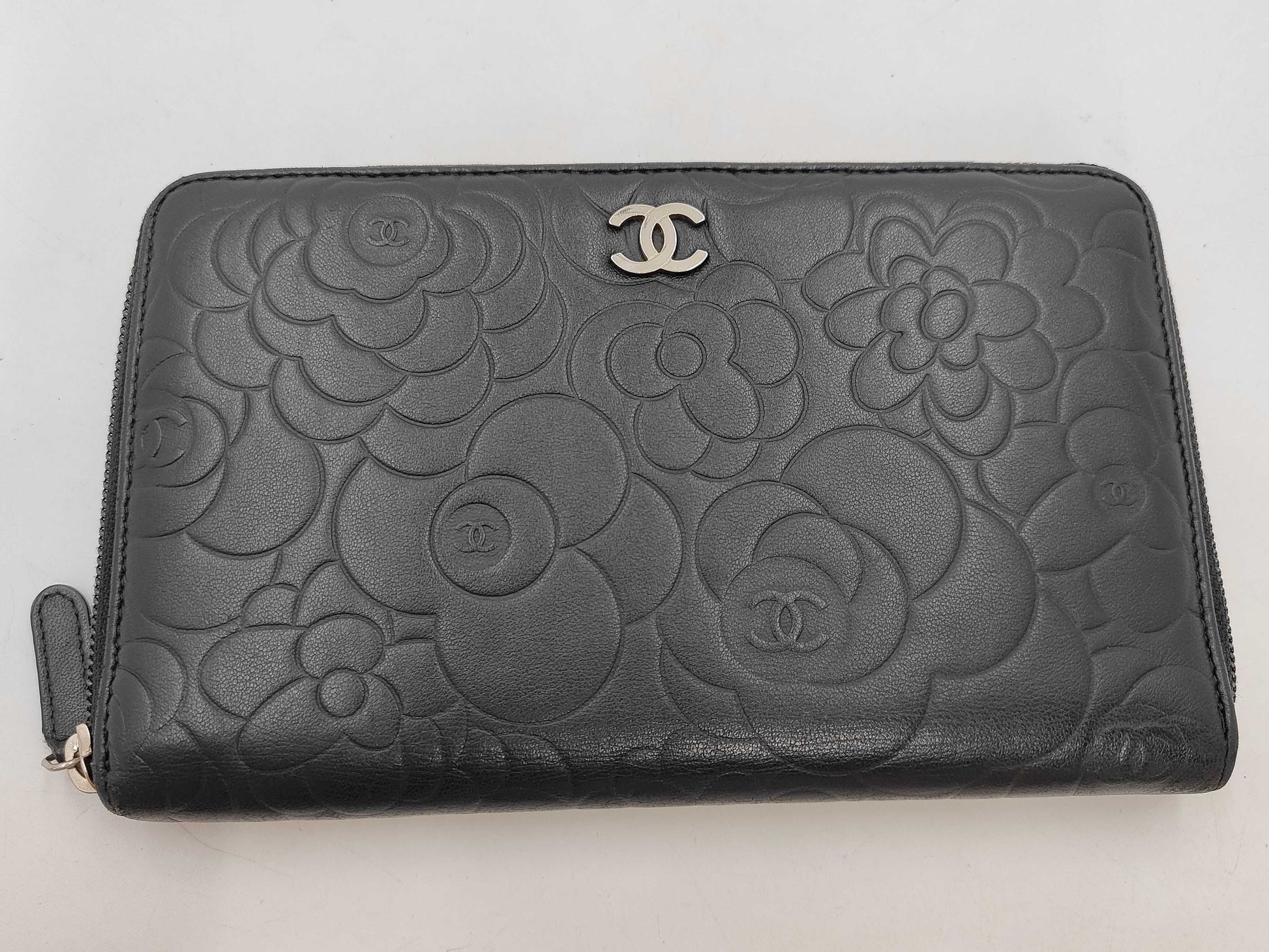 CHANEL CHANEL Organizer Camellia Coco Mark Long Wallet Leather Wallet
