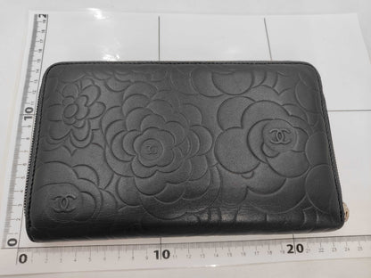 CHANEL CHANEL Organizer Camellia Coco Mark Long Wallet Leather Wallet