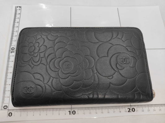 CHANEL CHANEL Organizer Camellia Coco Mark Long Wallet Leather Wallet