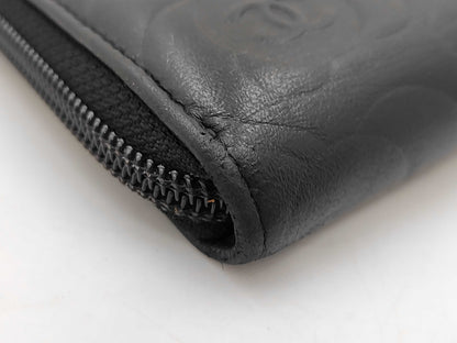 CHANEL CHANEL Organizer Camellia Coco Mark Long Wallet Leather Wallet