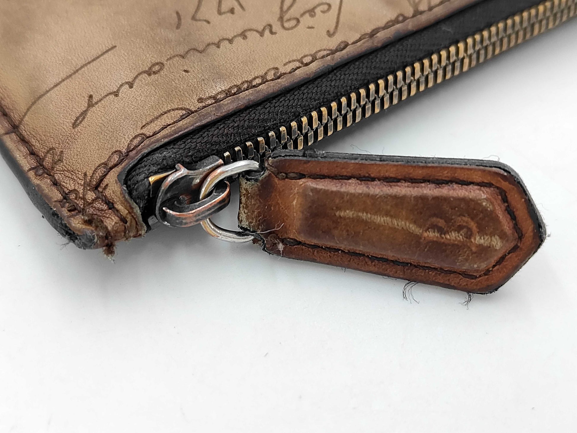 Berluti Calligraphy Card Case Brown Coin Case