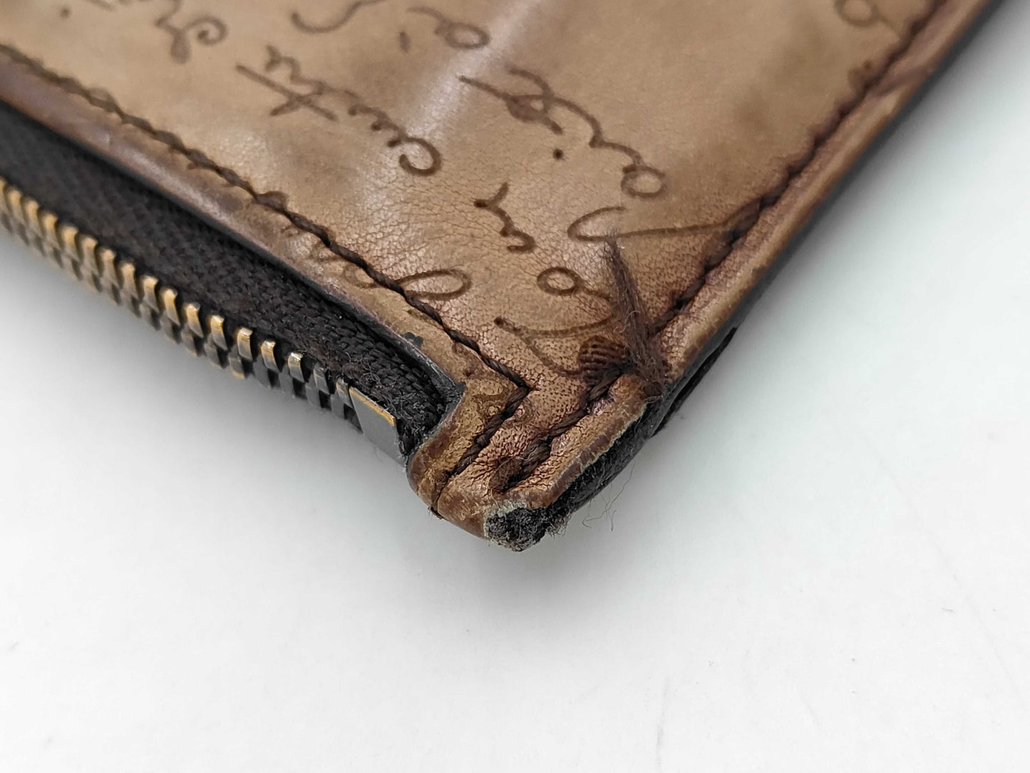 Berluti Calligraphy Card Case Brown Coin Case