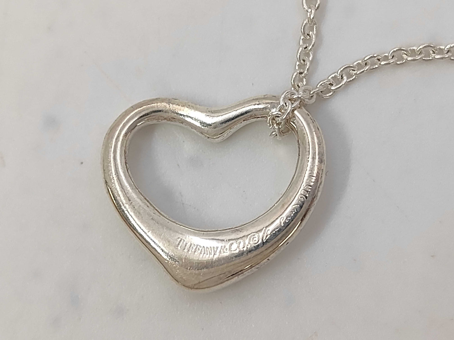 Tiffany & Co. Tiffany Open Heart SV925 Necklace 3.39g Necklace