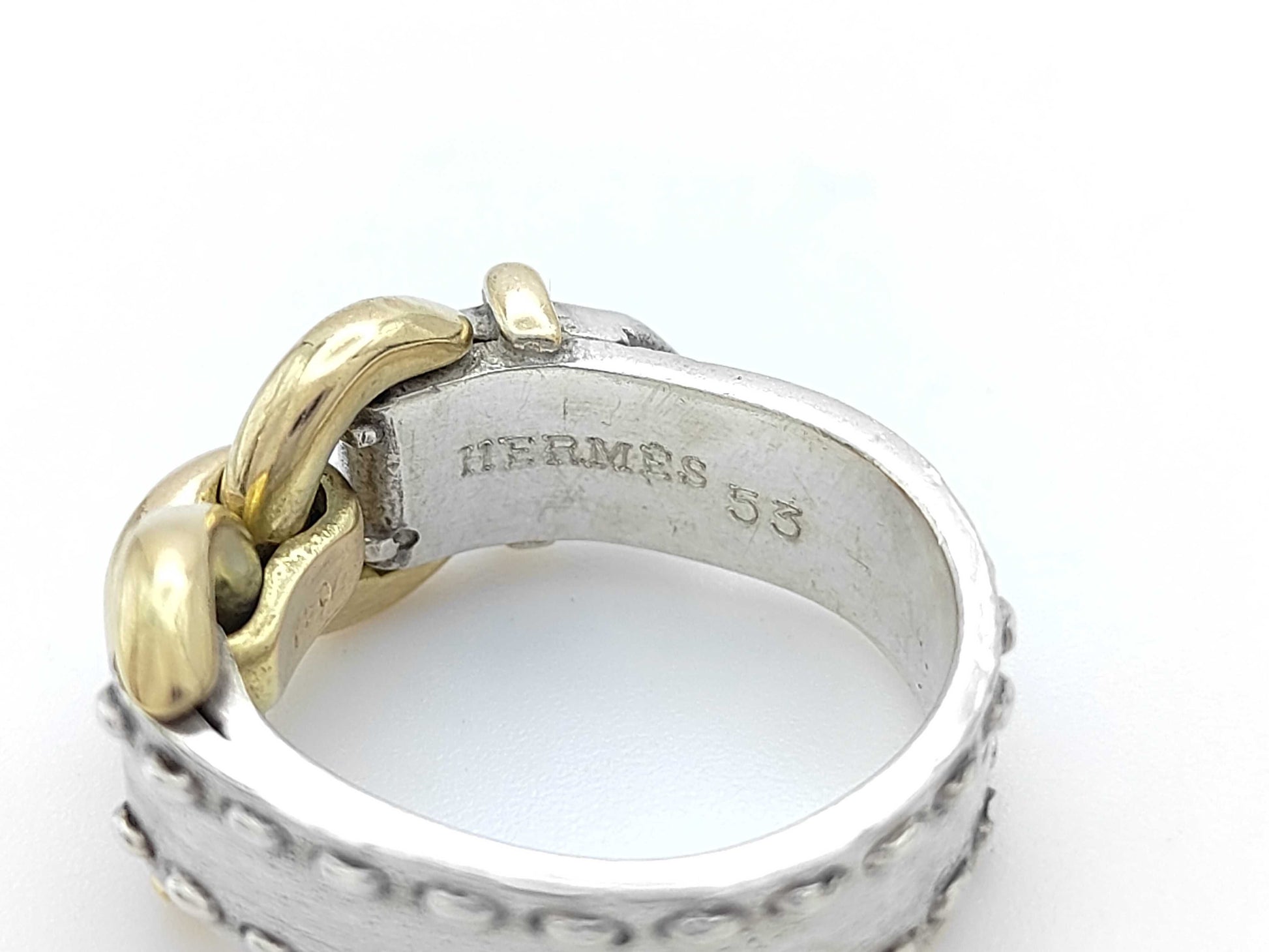 HERMES Montevideo Ring, K18/SV925, 8.7g, Combination Ring #53, Accessories: Box, Ring