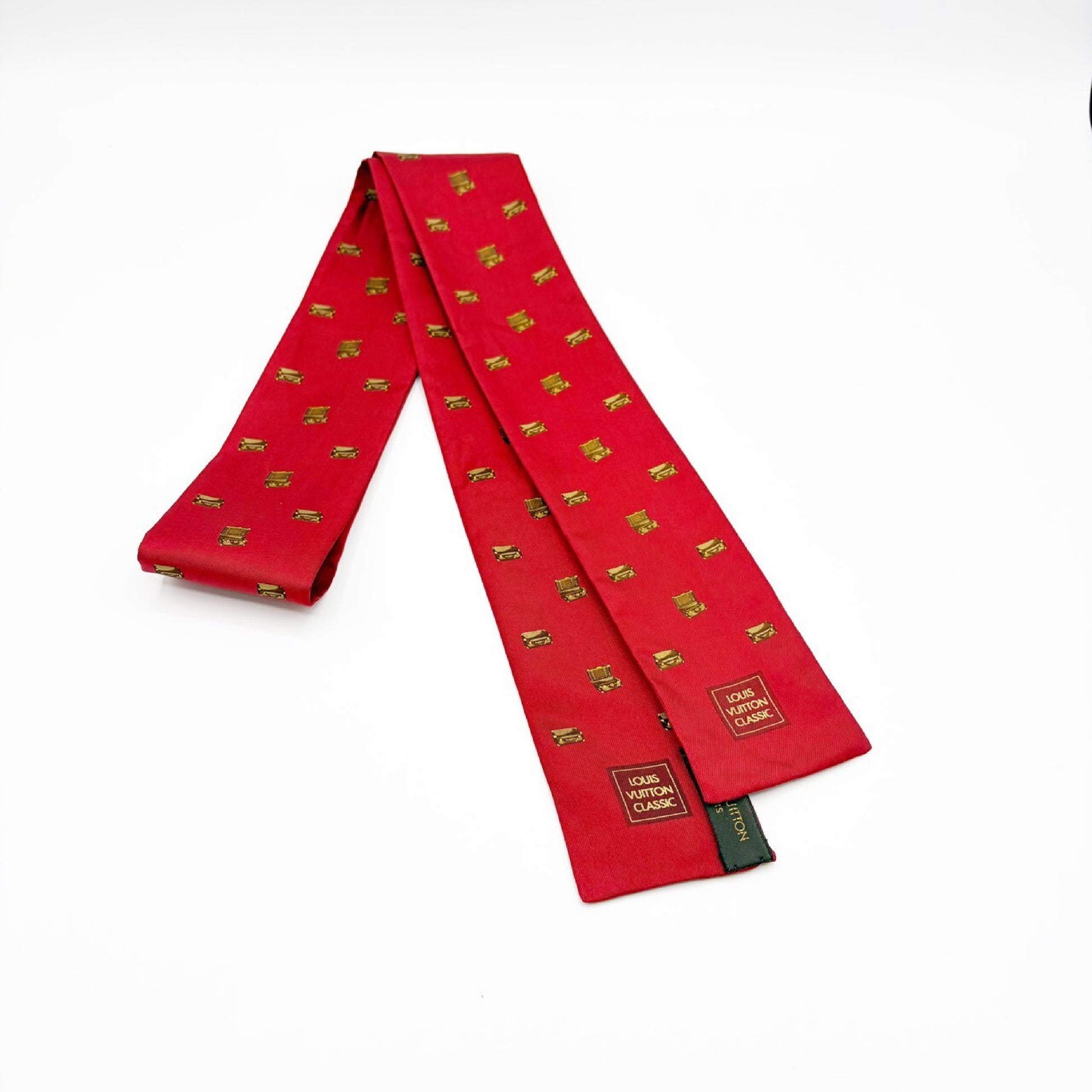 LOUIS VUITTON Bandeau Trunk Pattern Scarf Red Other Accessories