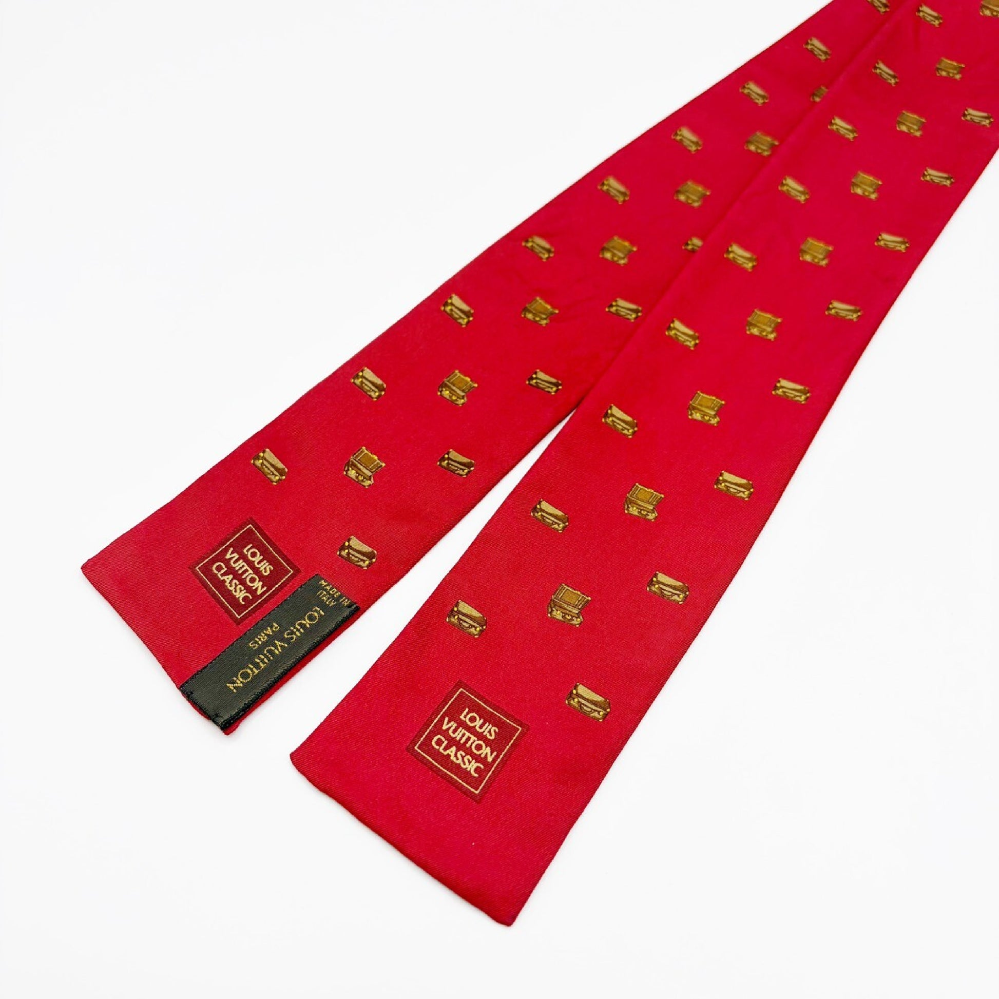 LOUIS VUITTON Bandeau Trunk Pattern Scarf Red Other Accessories