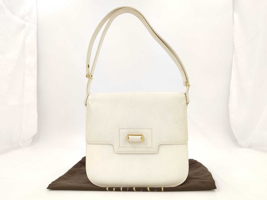 GUCCI Old GUCCI White Leather Shoulder Bag