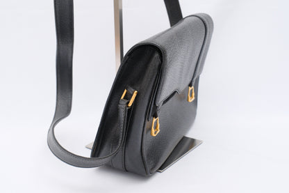 GUCCI Old Gucci Suede Saddle Bag Vintage Black Shoulder Bag