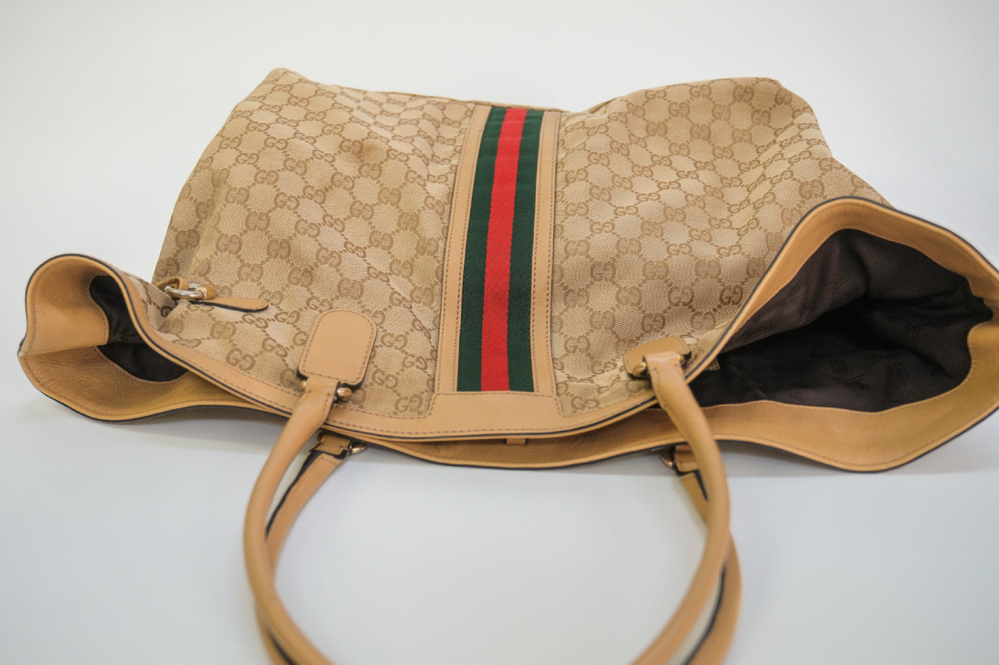 GUCCI GG Sherry Line Horsebit Tote Bag