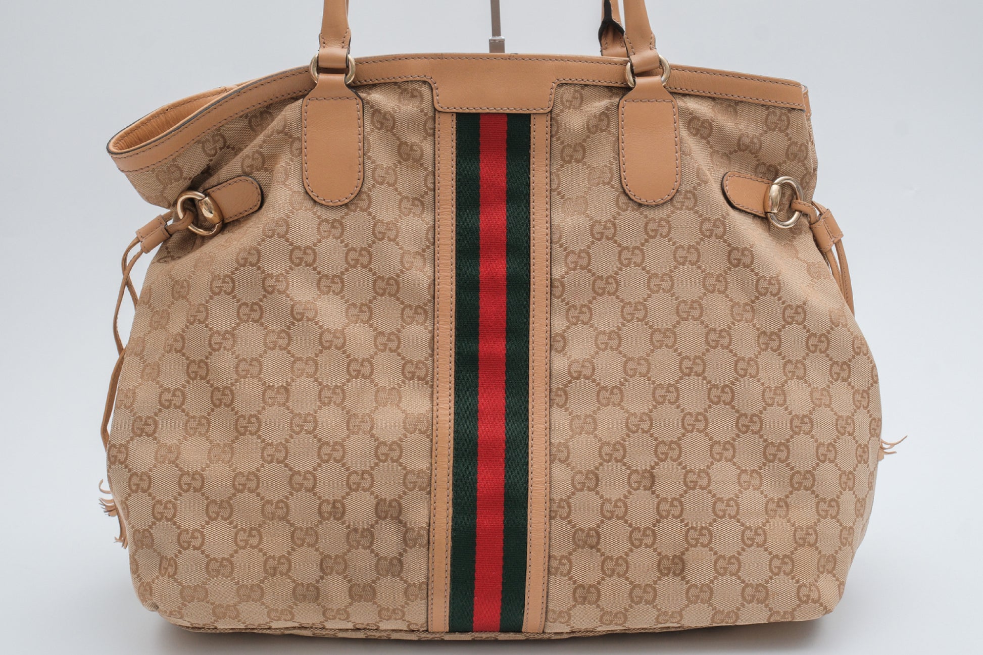 GUCCI GG Sherry Line Horsebit Tote Bag