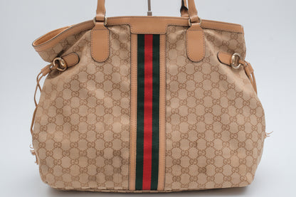 GUCCI GG Sherry Line Horsebit Tote Bag