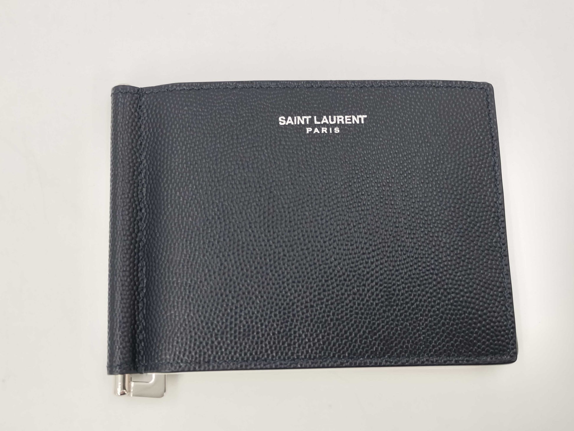 SAINT LAURENT Money Clip, Dark Navy, Billfold Wallet