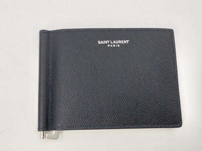 SAINT LAURENT Money Clip, Dark Navy, Billfold Wallet