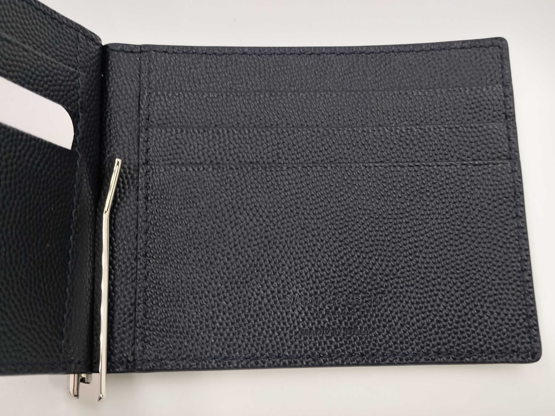 SAINT LAURENT Money Clip, Dark Navy, Billfold Wallet