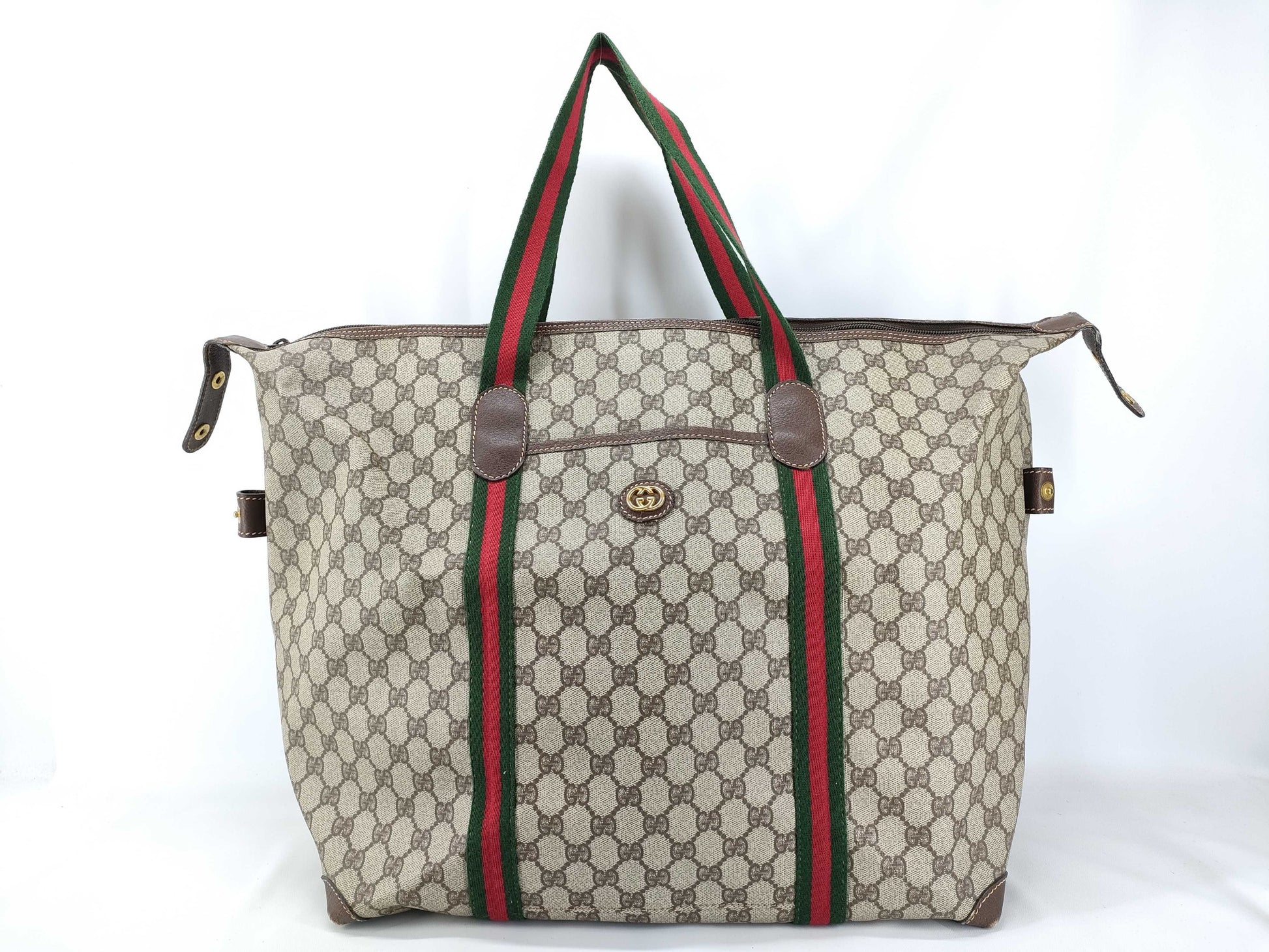 GUCCI GG Supreme Gucci Old Gucci GG Supreme Sherry Boston Tote Bag