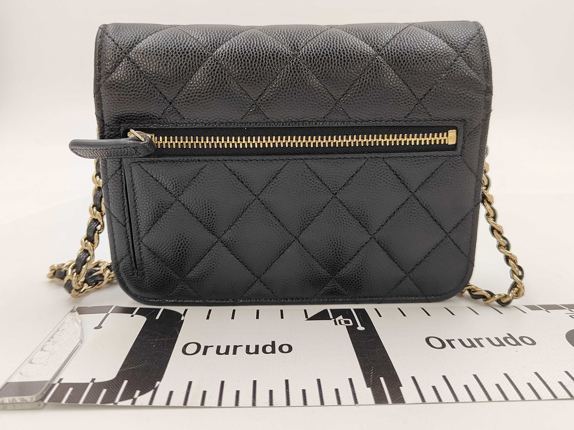 CHANEL CHANEL Black Caviar Skin Mini Matelasse Chain Shoulder Bag