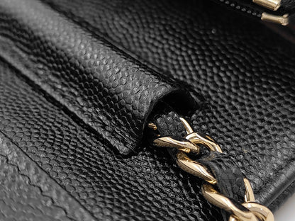 CHANEL CHANEL Black Caviar Skin Mini Matelasse Chain Shoulder Bag