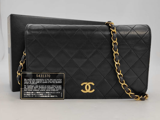 CHANEL Matelasse Lambskin Push Lock Chain Shoulder Bag
