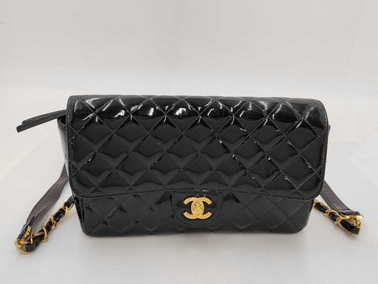 CHANEL Patent Enamel Matelasse Shoulder Bag